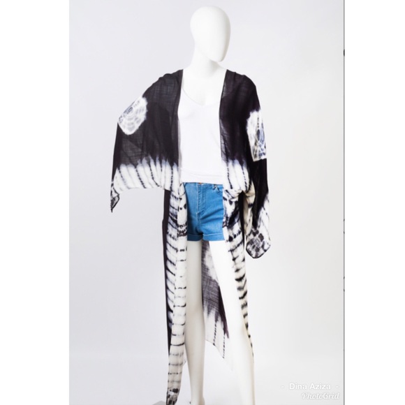 Last 1 New Boho Tie-Dye Cardi-Wrap Kimono - Picture 4 of 4